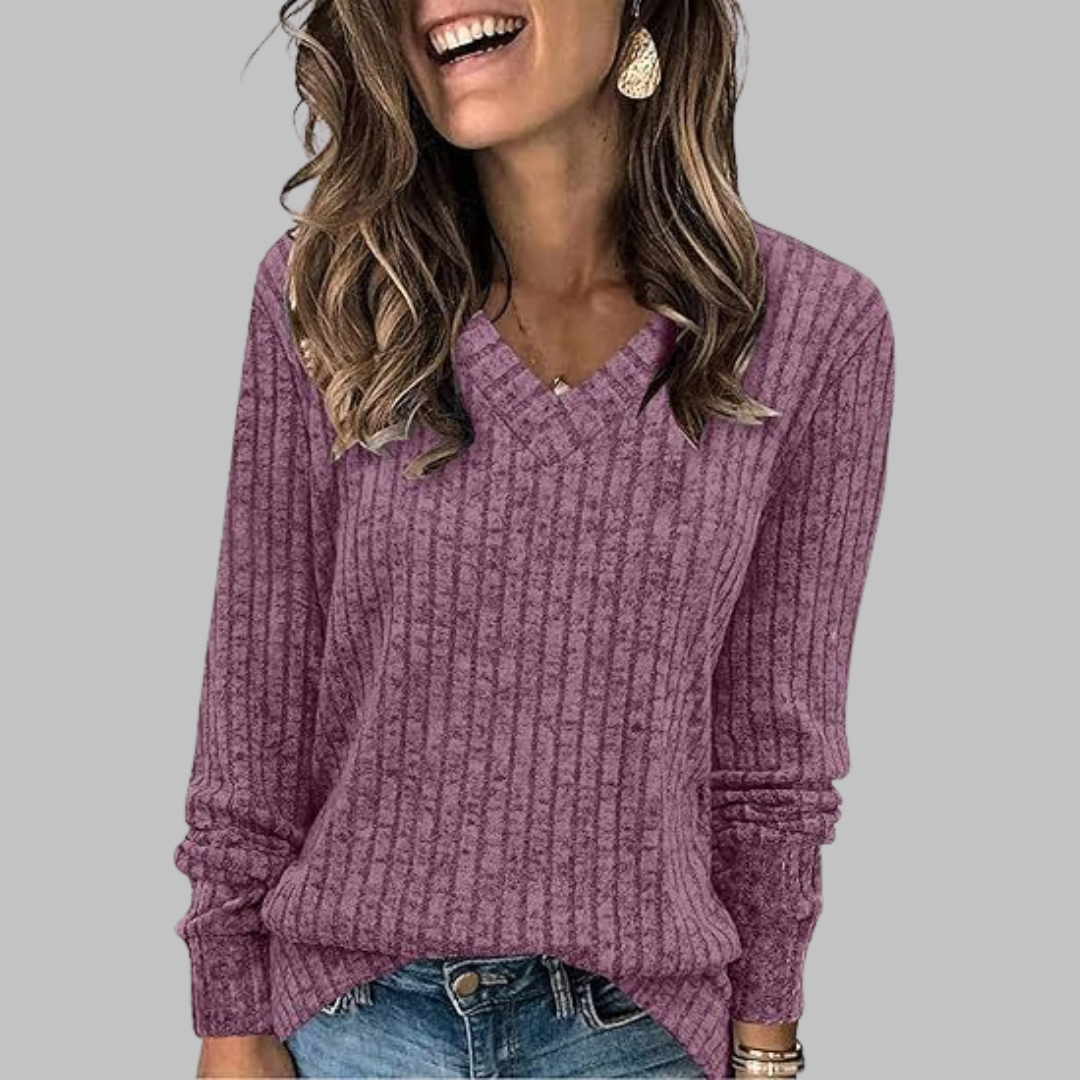 Sienna Soft V-Neck Long Sleeve Top